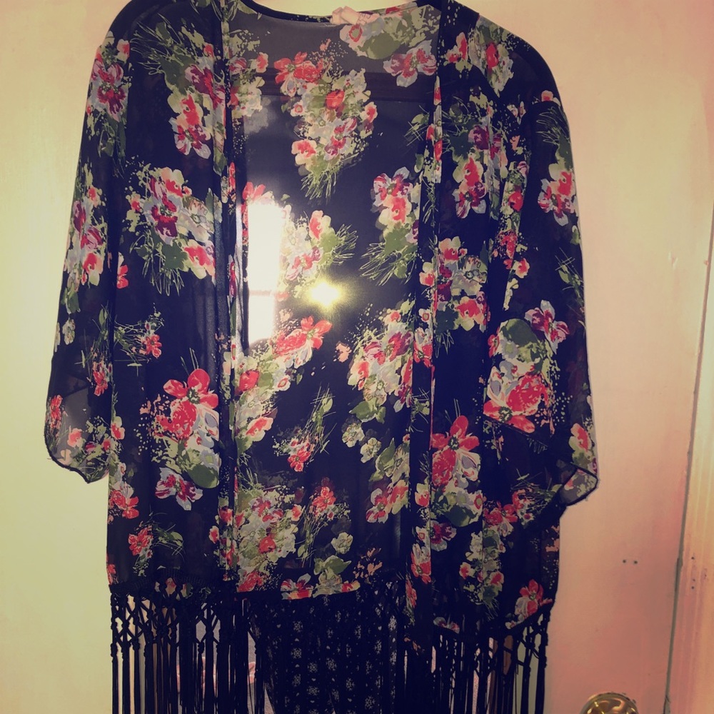 Floral black based transparent shall